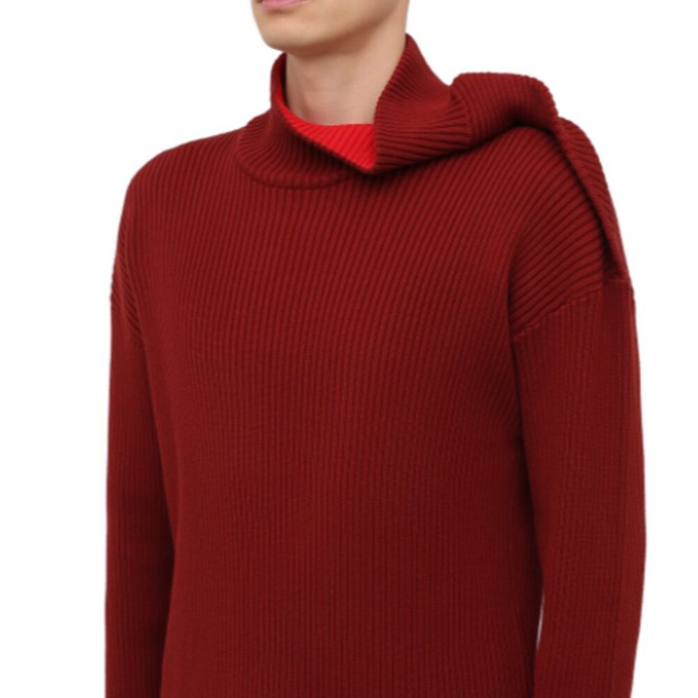 BNWT AW20 Y/PROJECT RIBBED OFF-CENTER SWEATER S & L